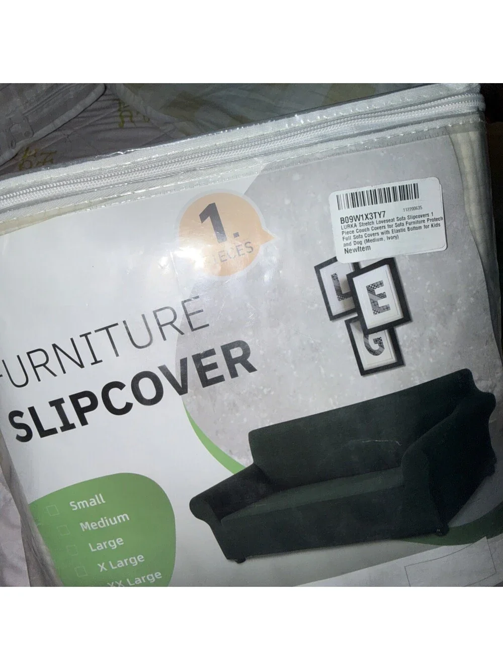 Lurka Stretch Sofa Cover Spandex Non Slip Couch Pad Medium Ivory 79
